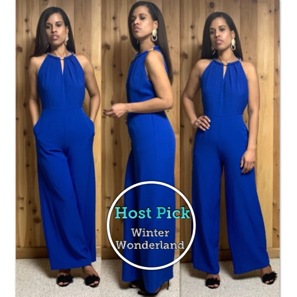 HP🛍🎉Donna Ricco, Cobalt Blue💙 Wide Leg Jumpsuit - Picture 3 of 5